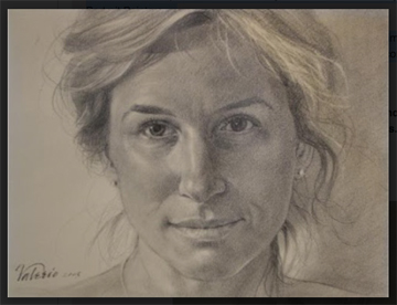 Drawing of the head of a woman